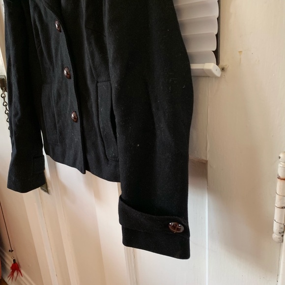 Warm Black Banana Republic Wool Peacoat Sz S - Picture 2 of 5